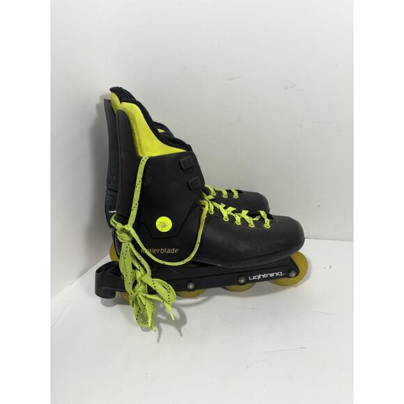 Vintage 1980s Rollerblade Lightning Inline Skates Black/Neon Yellow US Men's 10 - Picture 1 of 7